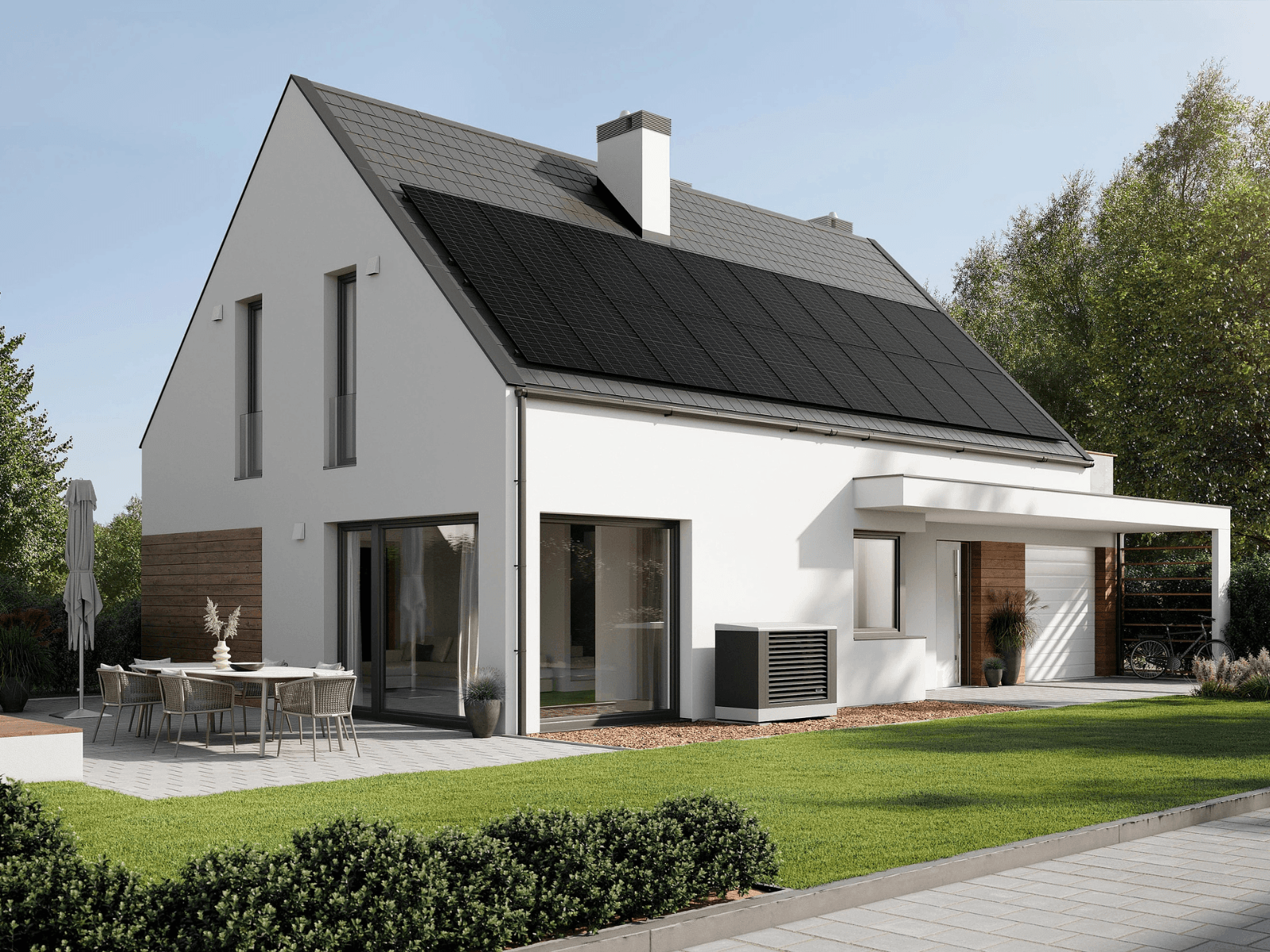 Solaranlage auf einem Einfamilienhaus als Beispiel für Photovoltaikplanung von wattkompass