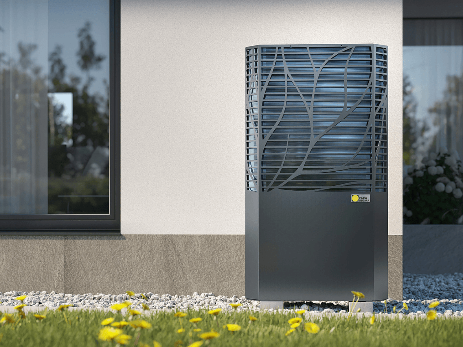 Wärmepumpe am Haus als Beispiel für eine sauber geplante Heizlösung